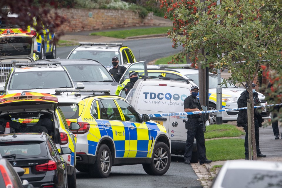 Police cars swooped in after the horror attack