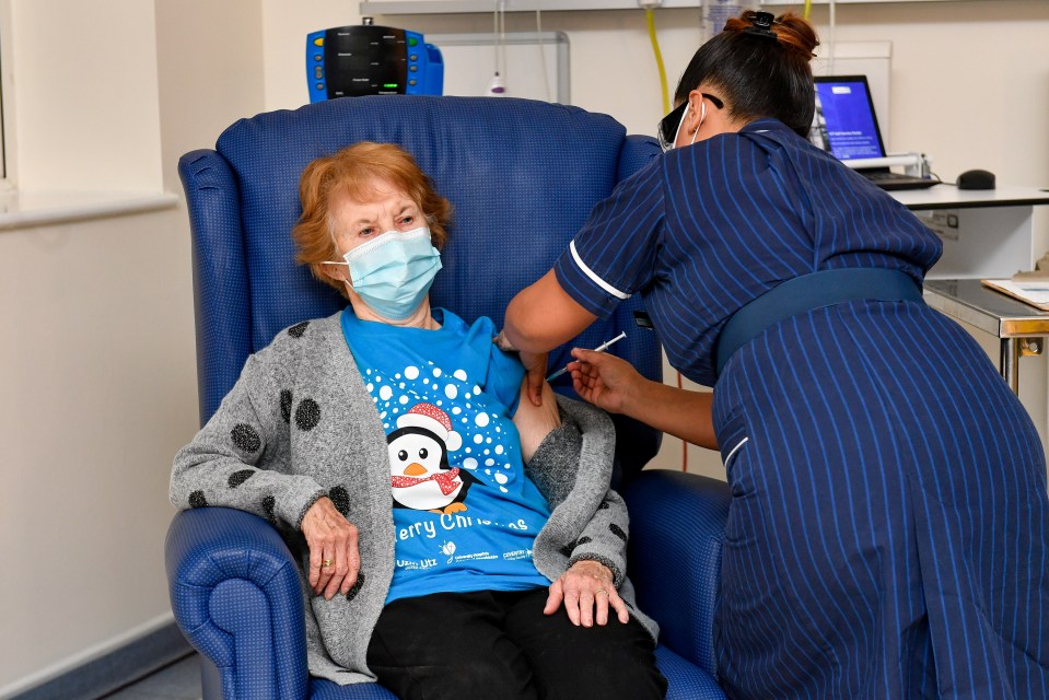 May delivered the world's first Pfizer Covid jab to Coventry gran Margaret Keenan, 91, in November