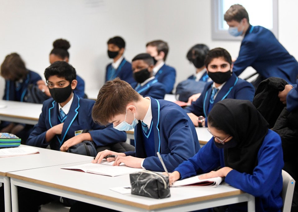 Secondary school pupils will no longer have to wear masks while at their desks