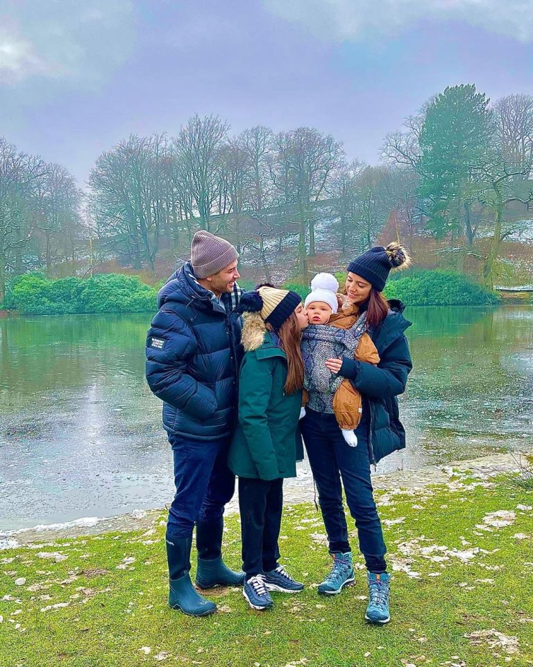 Ryan with daughter Scarlett, son Roman and fiancé Lucy Mecklenburgh