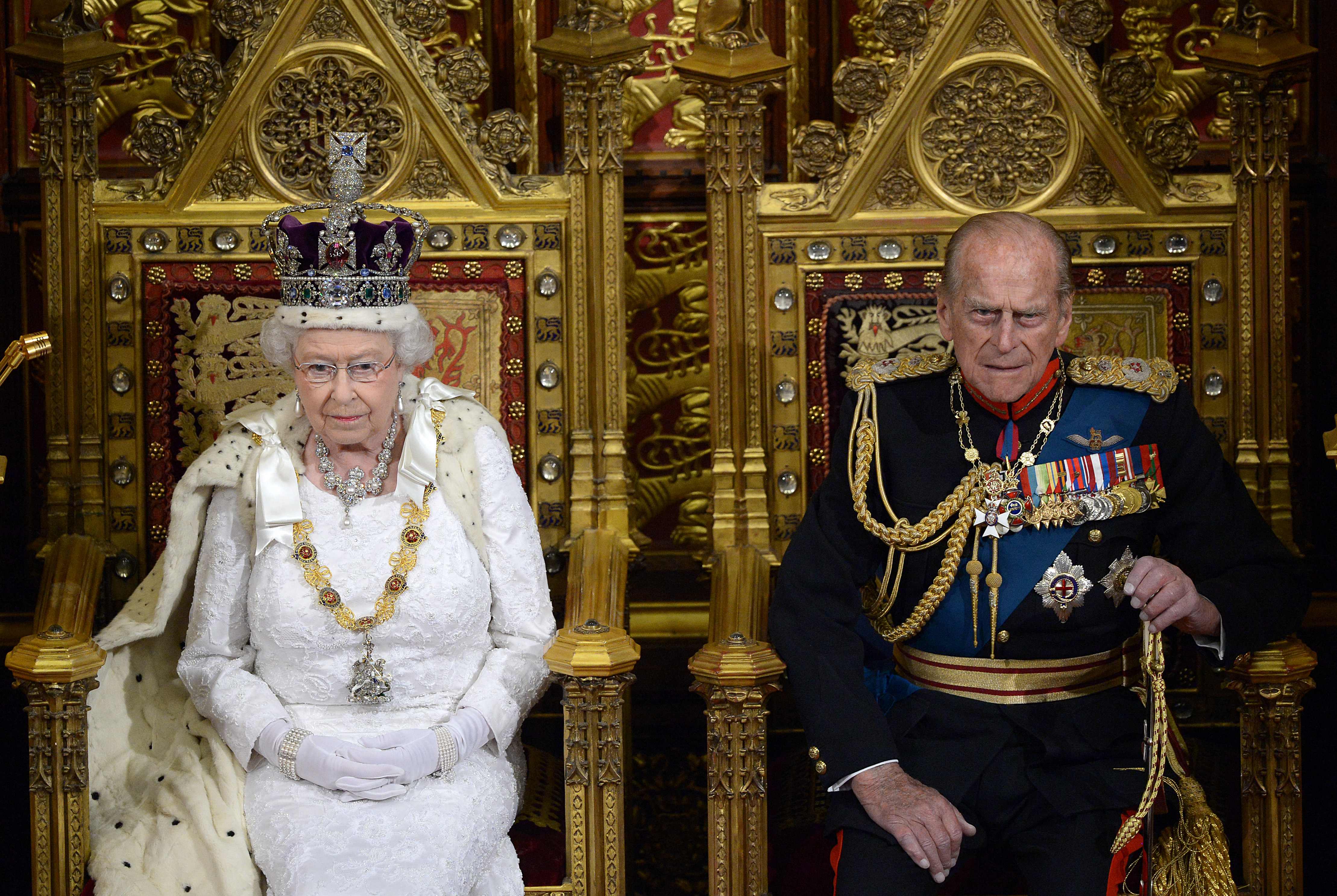 The Queen and Prince Philip performing the ceremony in recent years