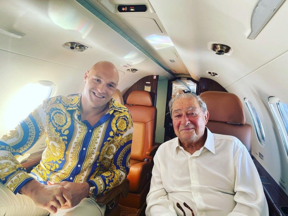 Tyson Fury with his US promoter Bob Arum