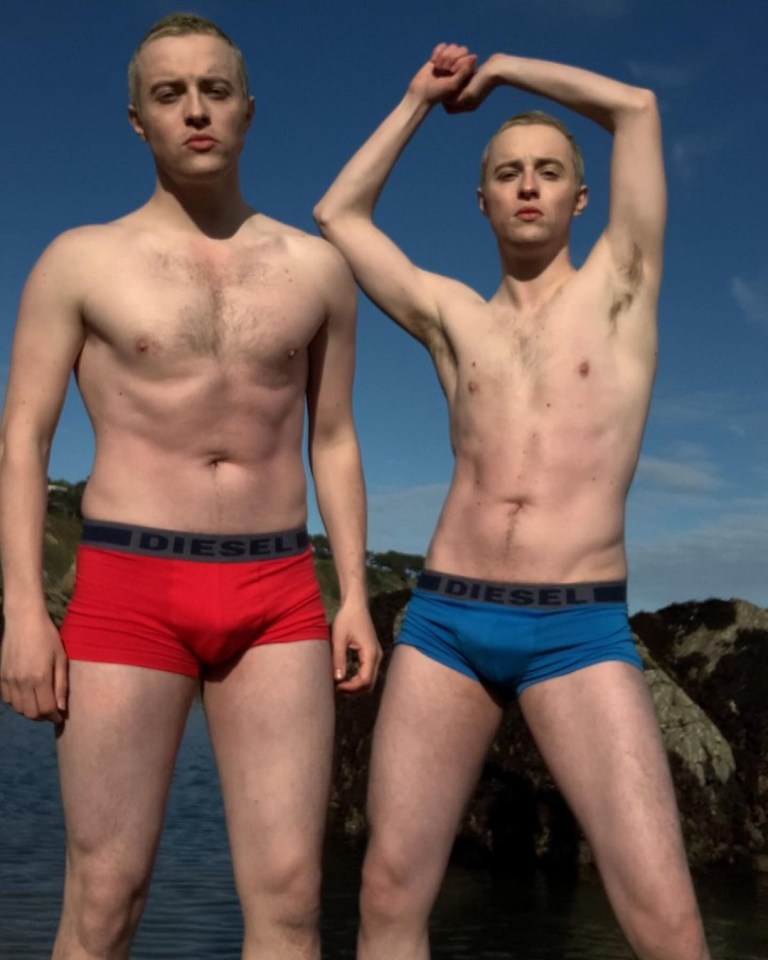 Jedward stripped down to their pants