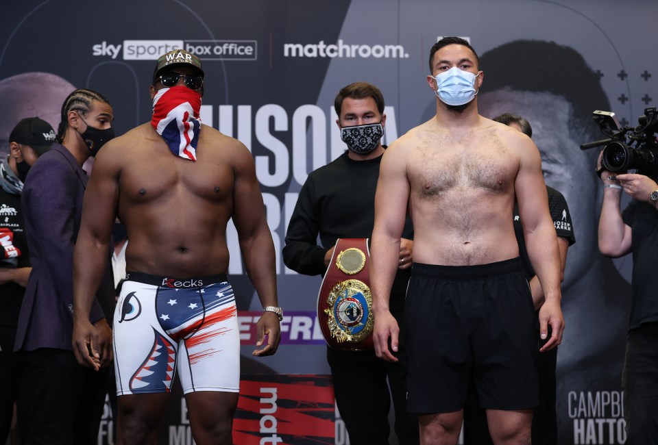 Chisora and Parker square off inside the ring at Manchester Arena on Saturday night