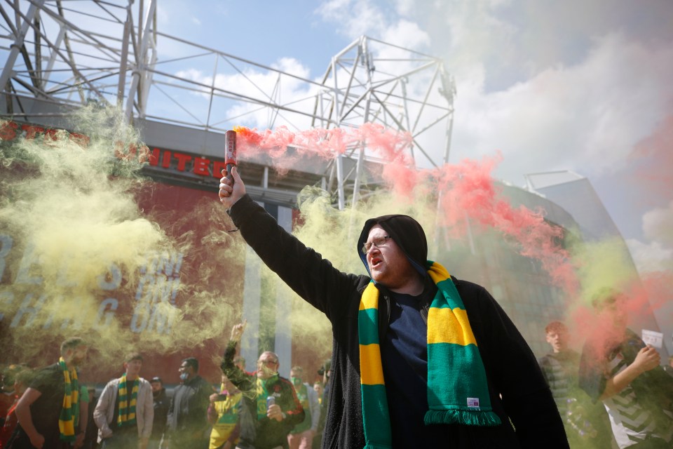 Fans managed to break into the stadium during protests