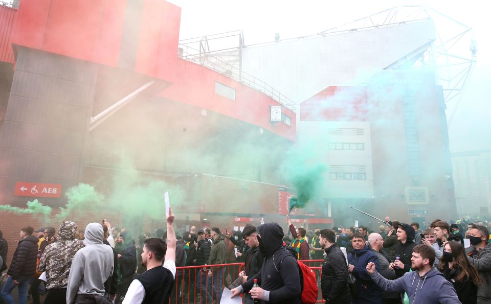 Chaos erupted outside Old Trafford as crowds formed