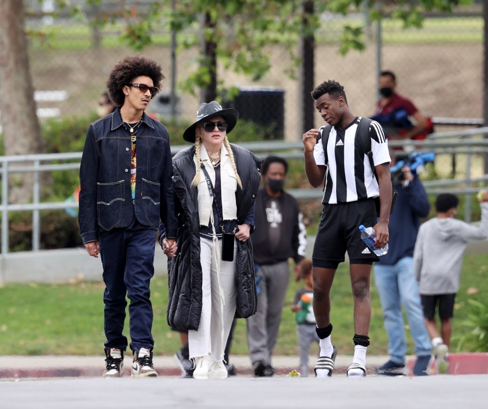 Madonna, 62, and toyboy Ahlamalik Williams, 27, attended her son David's football match in LA