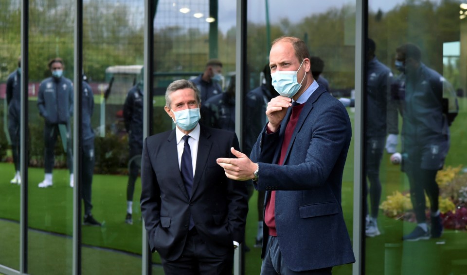 The Duke of Cambridge spoke to players and club staff this afternoon