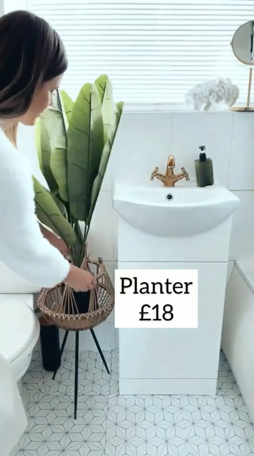 Vaida added a stylish rattan planter she picked up from Matalan for £18