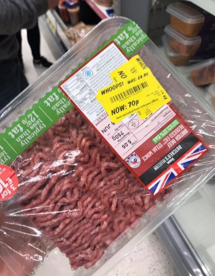 One of her best deals was minced beef for just 70p