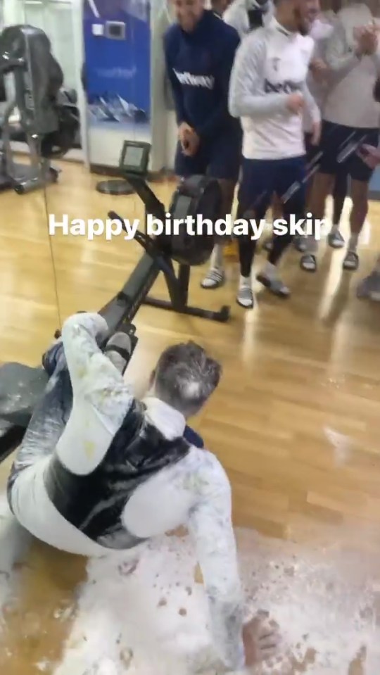 The Hammers skipper was on the end of the prank on his 34th birthday