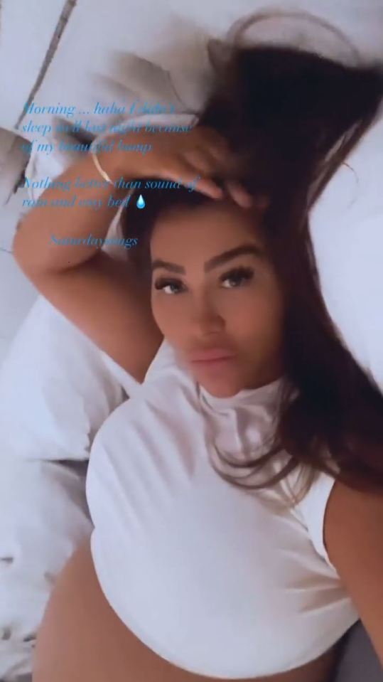 Lauren Goodger has been busy at a cosmetic clinic despite being due to give birth in TWO months