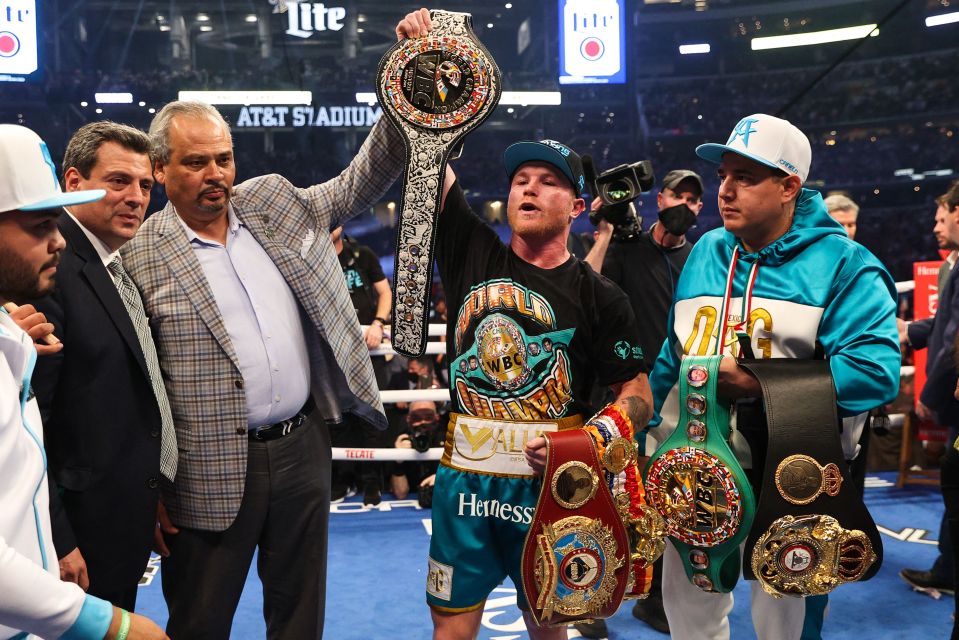 Canelo Alvarez holds the WBA, WBC, WBO and The Ring super-middleweight titles