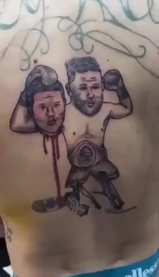 A Billy Joe Saunders fan got a tattoo before the Canelo Alvarez fight depicting the Mexican slain