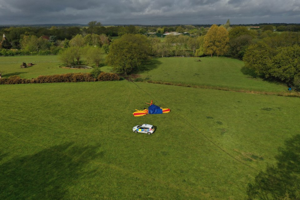 The light aircraft crashed in a field near Headcorn, Kent