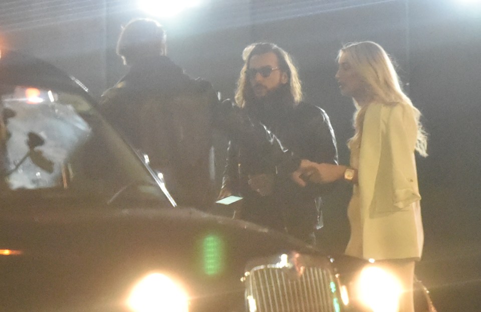 James held her hand as they made their way to a taxi, alongside Pete Wicks