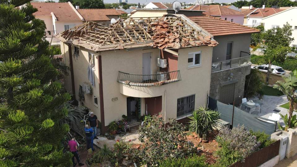 A damaged house in the southern Israeli city of Ashkelon