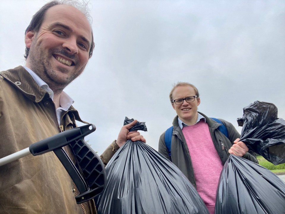 MP Richard Holden on a litter pick in his North West Durham constituency