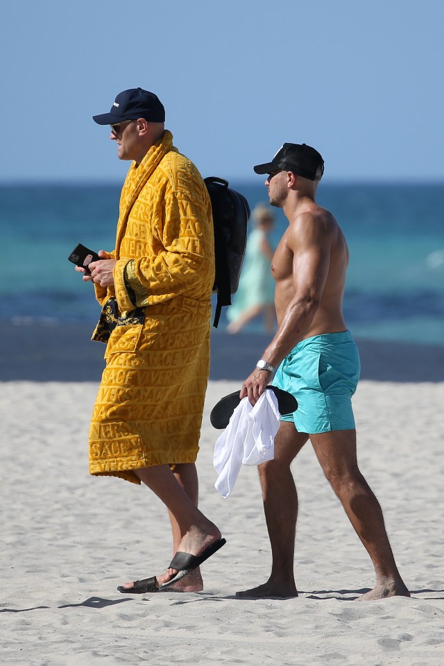 They mostly ignored fans that approached them on the beach