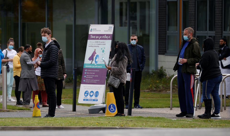 Mobile vaccination centres have been set up in Bolton – one of the areas worst affected