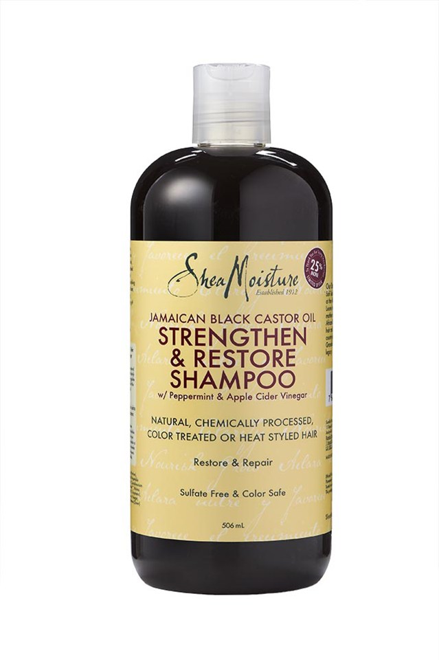 The Shea Moisture Castor Oil Shampoo will leave your hair feeling clean and nourished