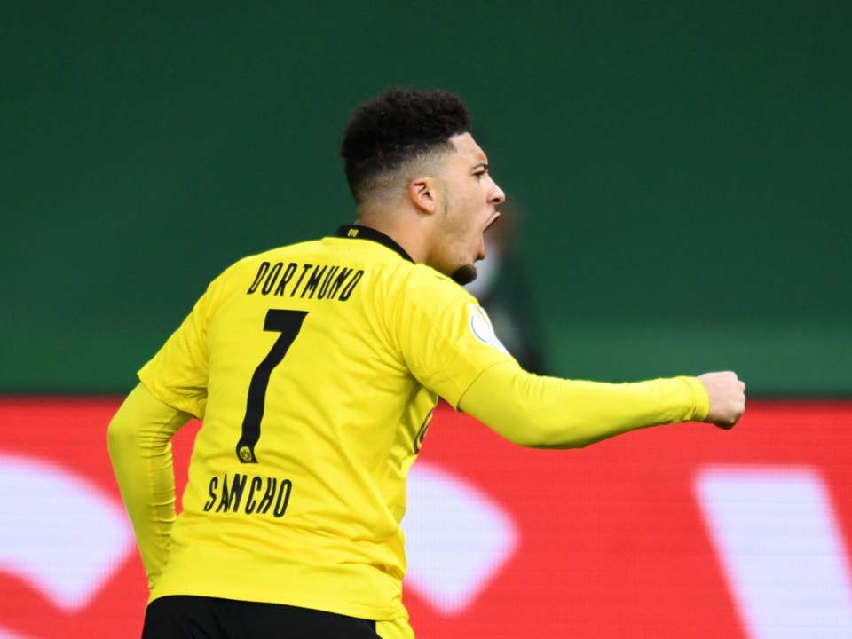 Jadon Sancho scored his first after just five minutes and bagged his second moments before the break