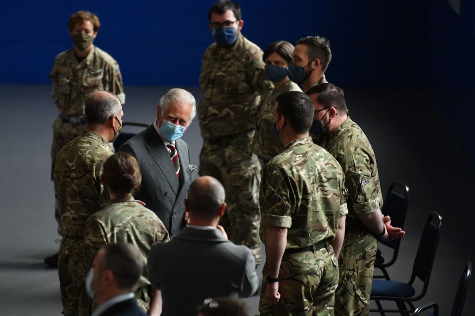 He later met members of the RAF who helped during the mass testing for Covid-19 in South Wales, as part of his visit to the Engine House youth charity in Merthyr Tydfil