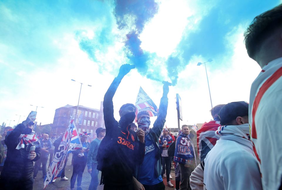 Rangers fans are celebrating the club's league title win