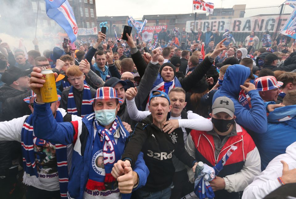 Rangers fans flooded the streets in the morning