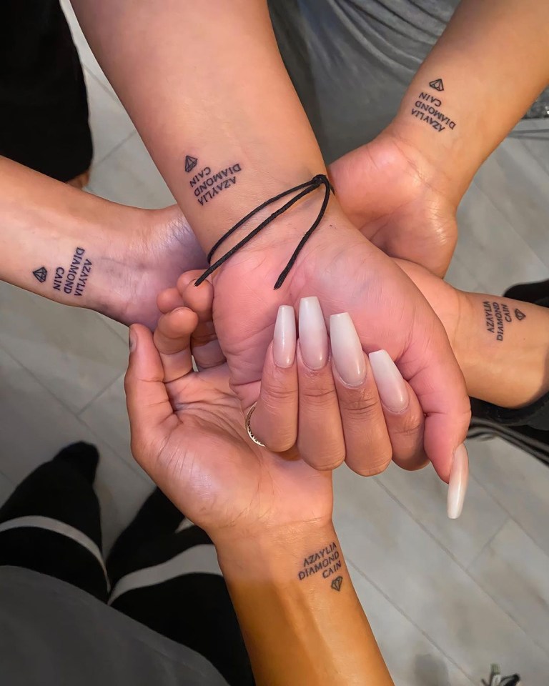 Ashley and Sayiyya's family members had had her name tattooed on their wrists