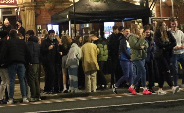 There were long queues for pubs last night