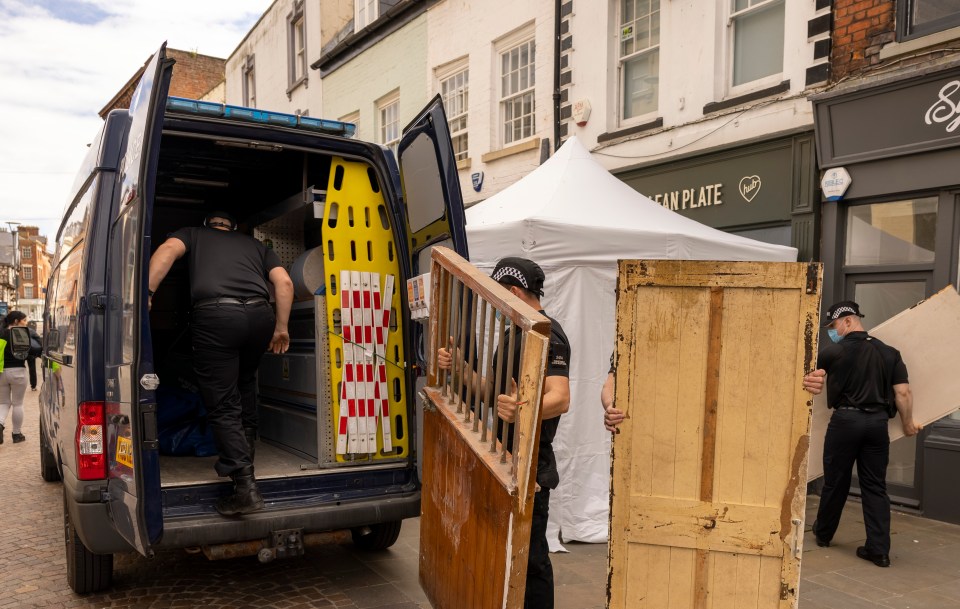 Cops used a ground penetrating radar to find a void in the basement of the cafe