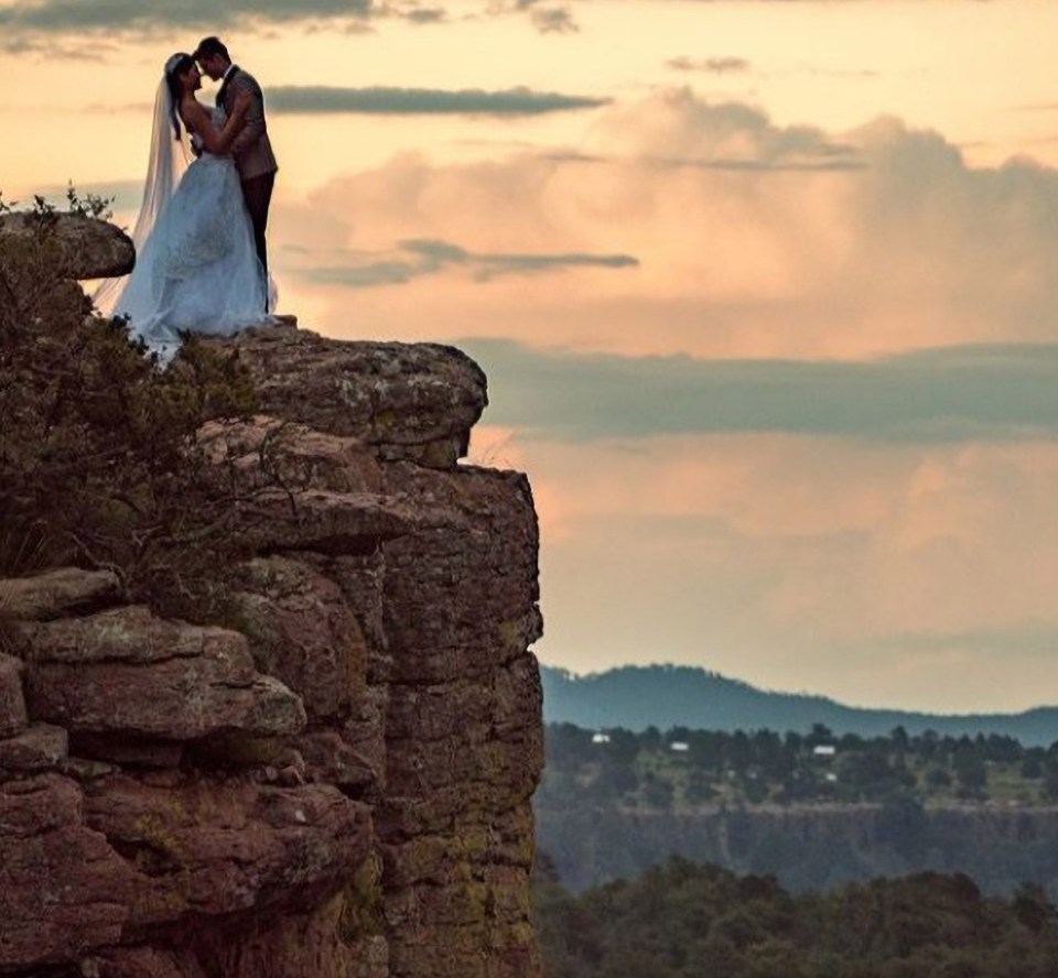 Male model Jorge Saenz explained on Instagram that images of the couple in the wedding getup were for a 2019 photo shoot