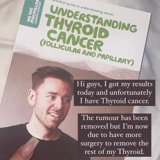 She posted a picture of a leaflet saying: 'Unfortunately I have Thyroid cancer'