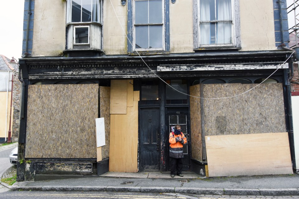 Boarded up shops in Redruth as unemployment bites