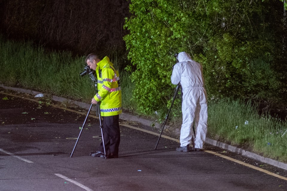 Forensics took photos of the scene at Hughenden Avenue