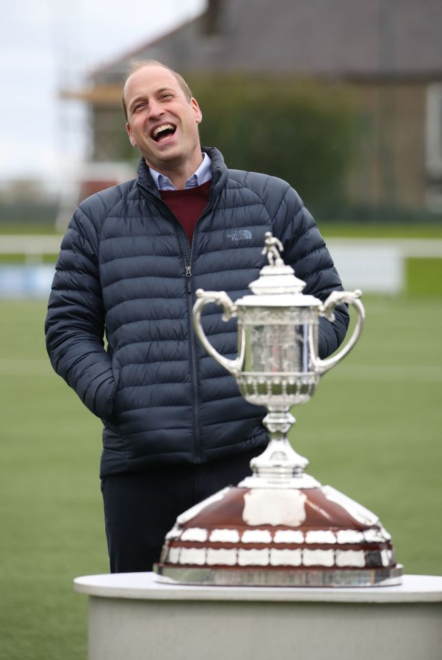 William chuckling during a visit to Spartans FC's Ainslie Park Stadium in Edinburgh today