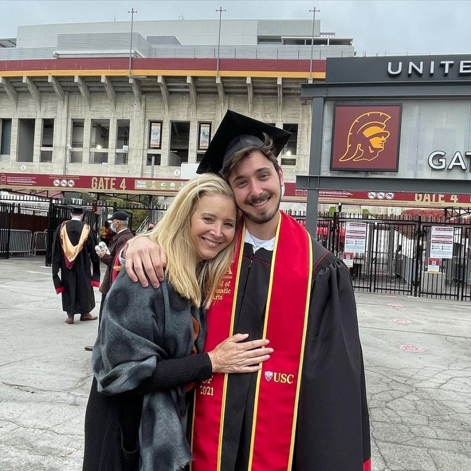 Lisa Kudrow and son Julian at his graduation