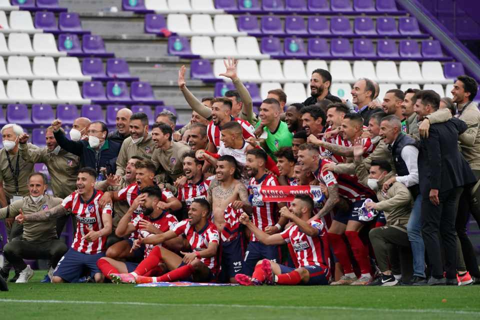 Atletico Madrid celebrate the club's first LaLiga title since 2014