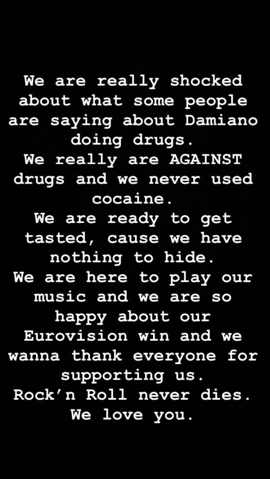 The band released a statement after the event