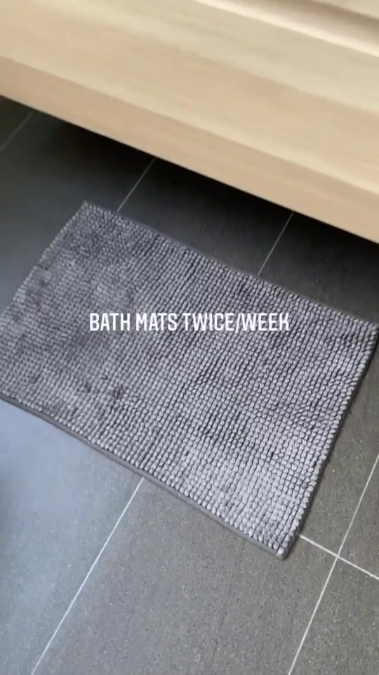 You should also wash your bath mat at least twice a week