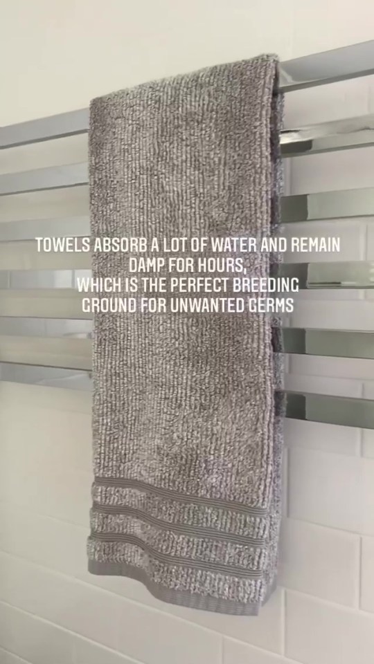 Bath towels absorb water and should be washed after three uses