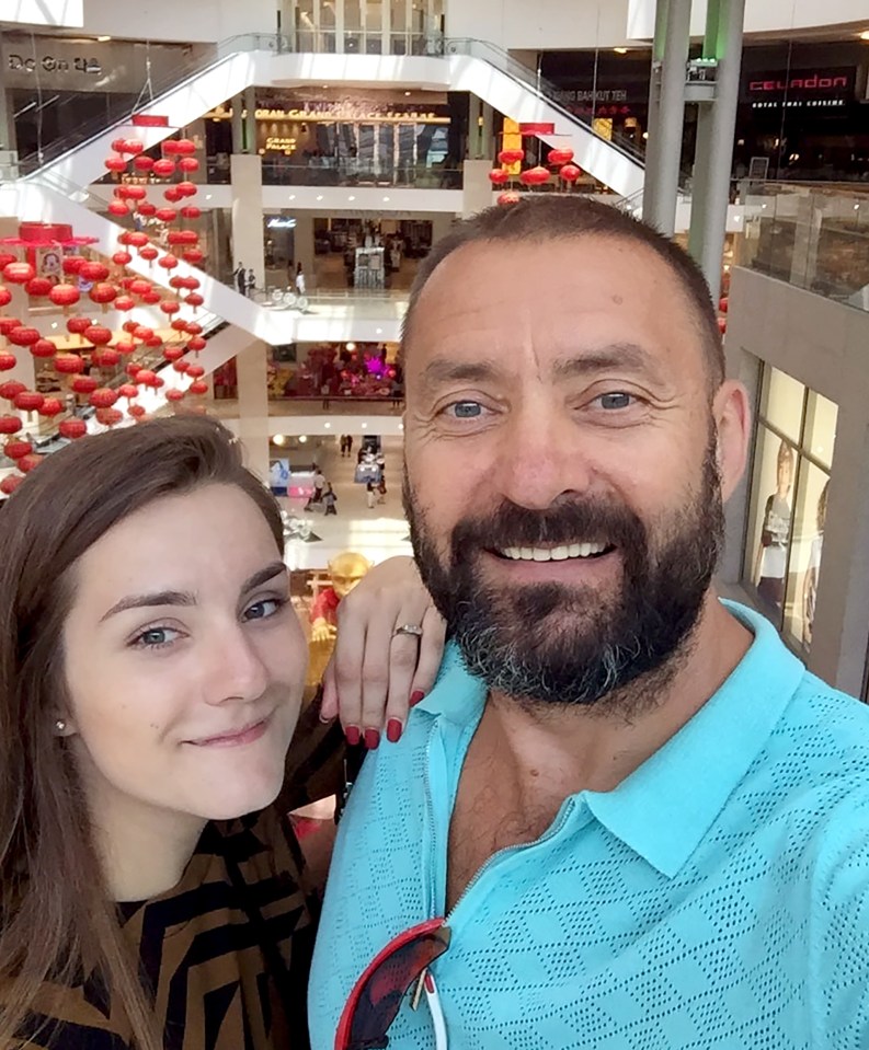 Sofia pictured with her dad Andrey Sapega