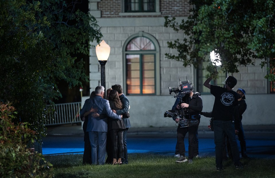 The cast huddle before each show to ensure nothing bad happens