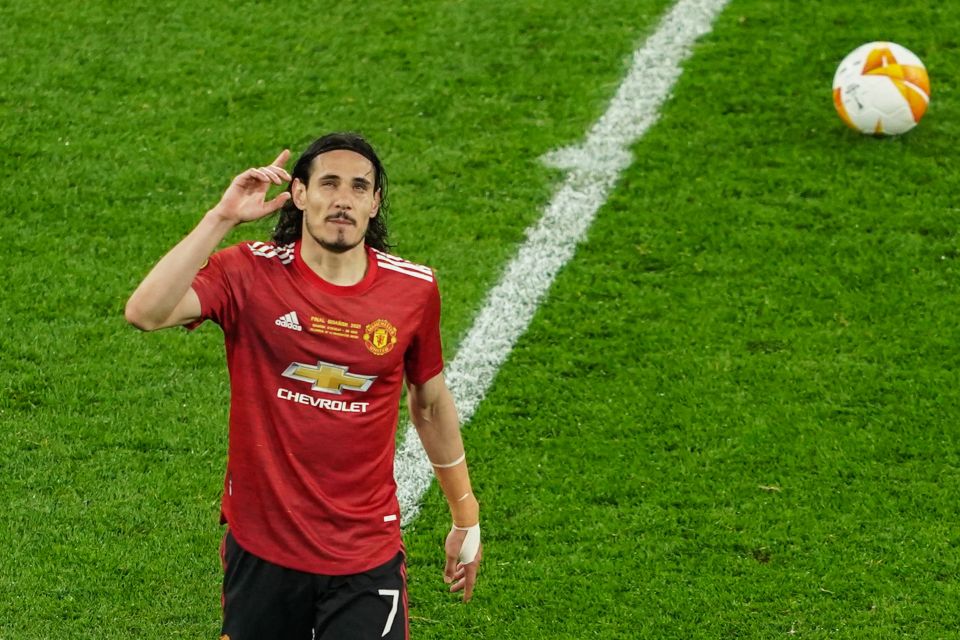 The Uruguayan celebrates putting the Red Devils level