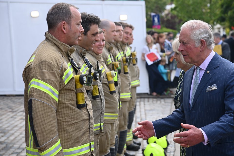 The royal couple also spoke with firefighters during their fun-filled morning