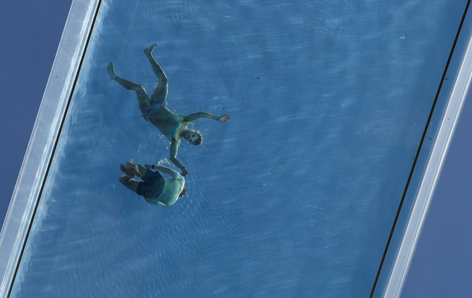 Residents relax in the Embassy Gardens Sky Pool