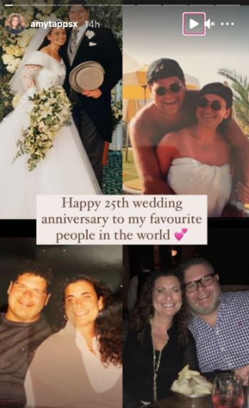 Amy Tapper shared never-before-seen pictures of parents Nikki and Jonathan for their 25th wedding anniversray