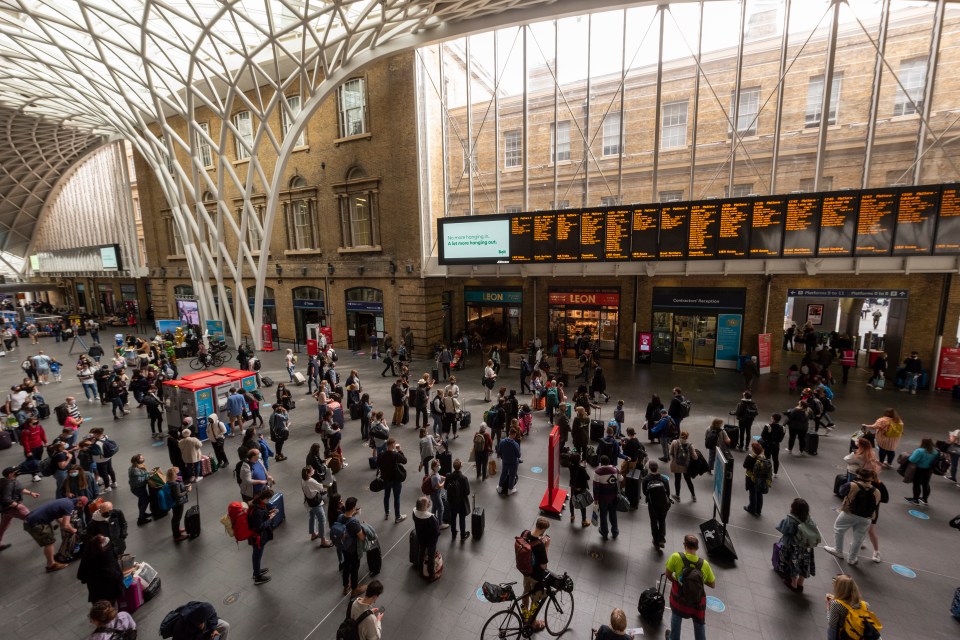 Dozens of people packed Kings Cross station as they prepared to travel