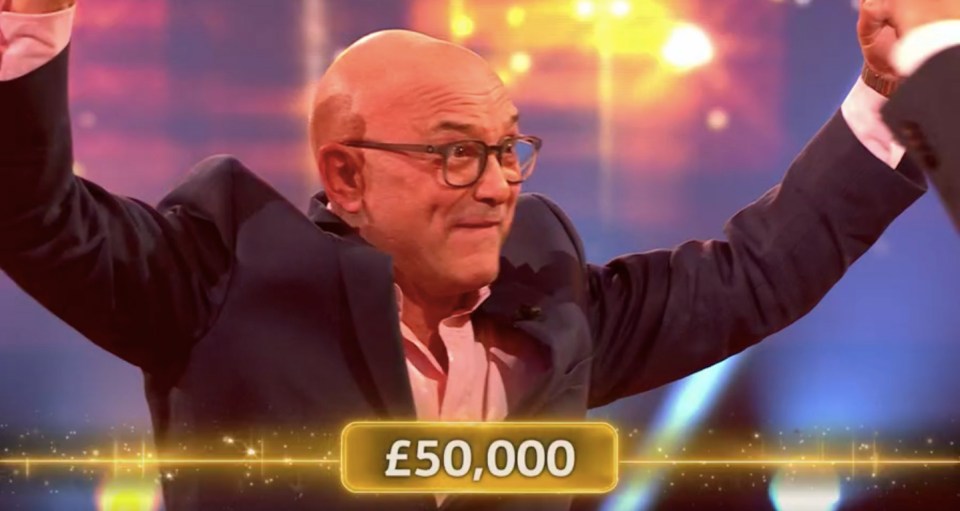 Gregg went home with £50k for the Matt Hanson Foundation